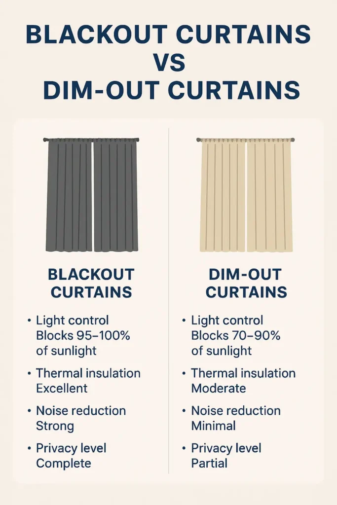 Blackout Curtains vs Dim-Out Curtains